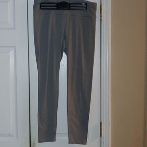 No Comment gray ribbed stretch leggings Sz XL